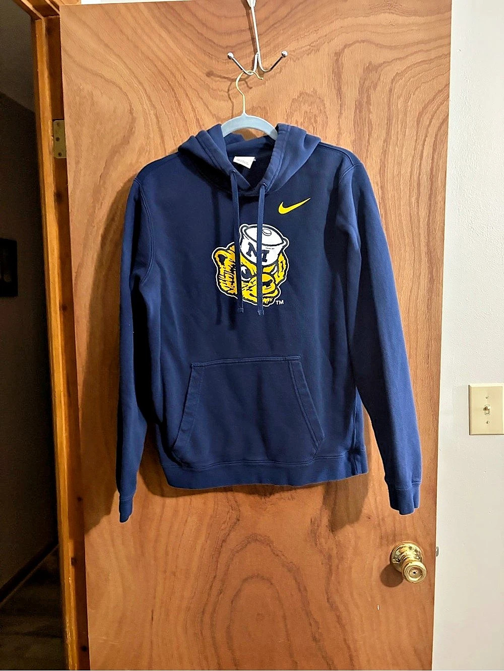 Nike Michigan Wolverines Graphic Hoodie Blue Small